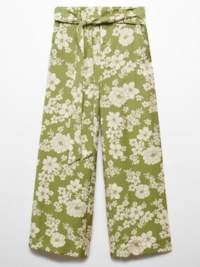 PRINTED PANTS WITH BOW
